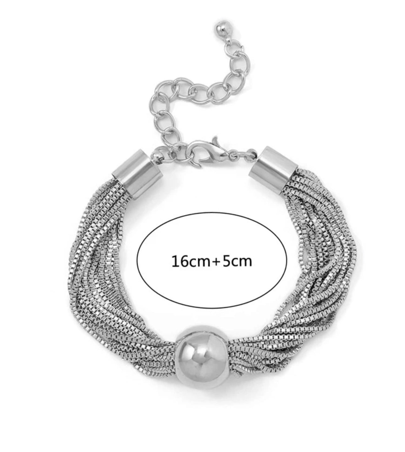 Silver Statement( 2 piece bracelet/necklace set) - Myparadisejewelsboutique