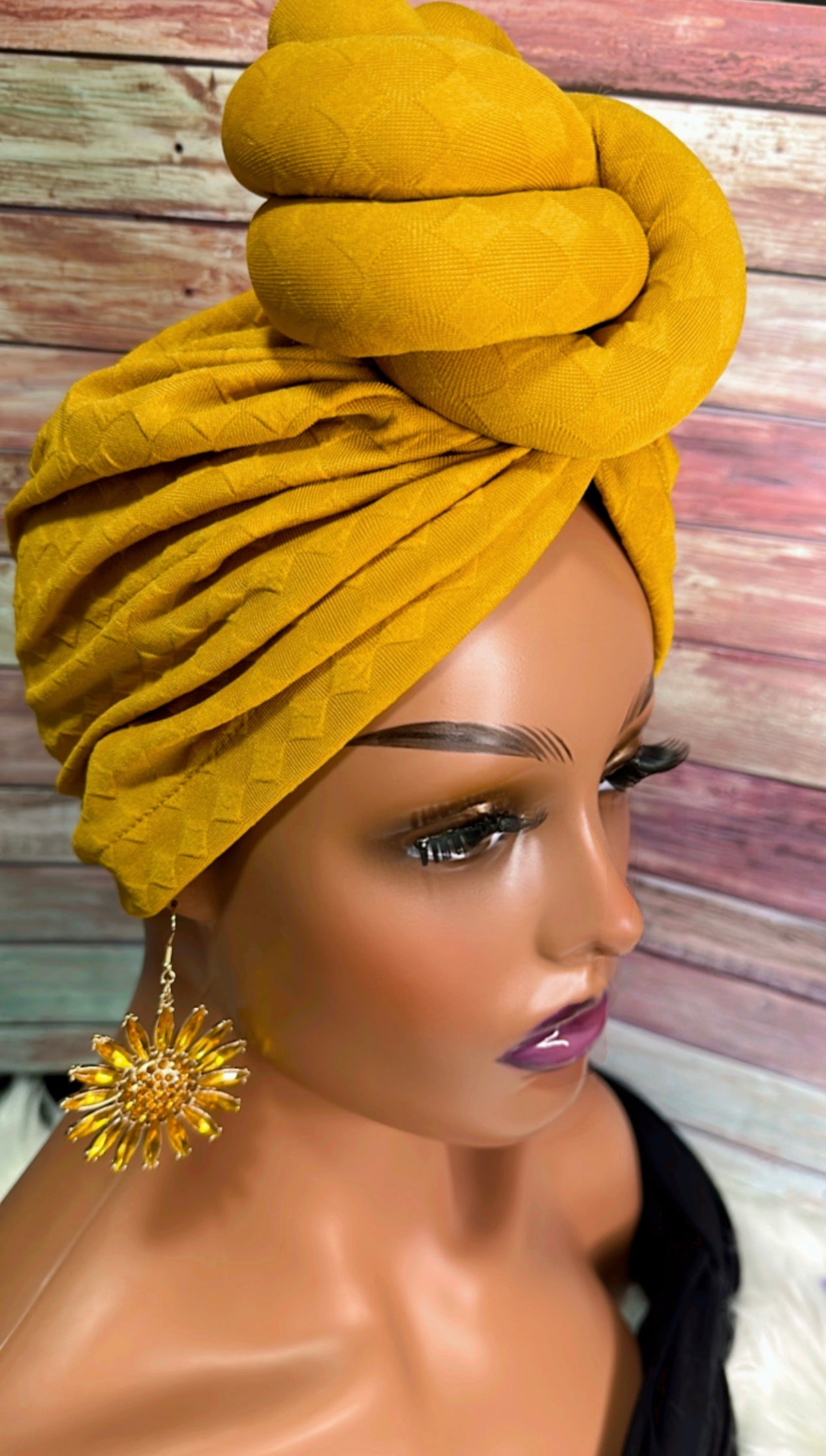 Prewrapped Turban Yellow - Myparadisejewelsboutique