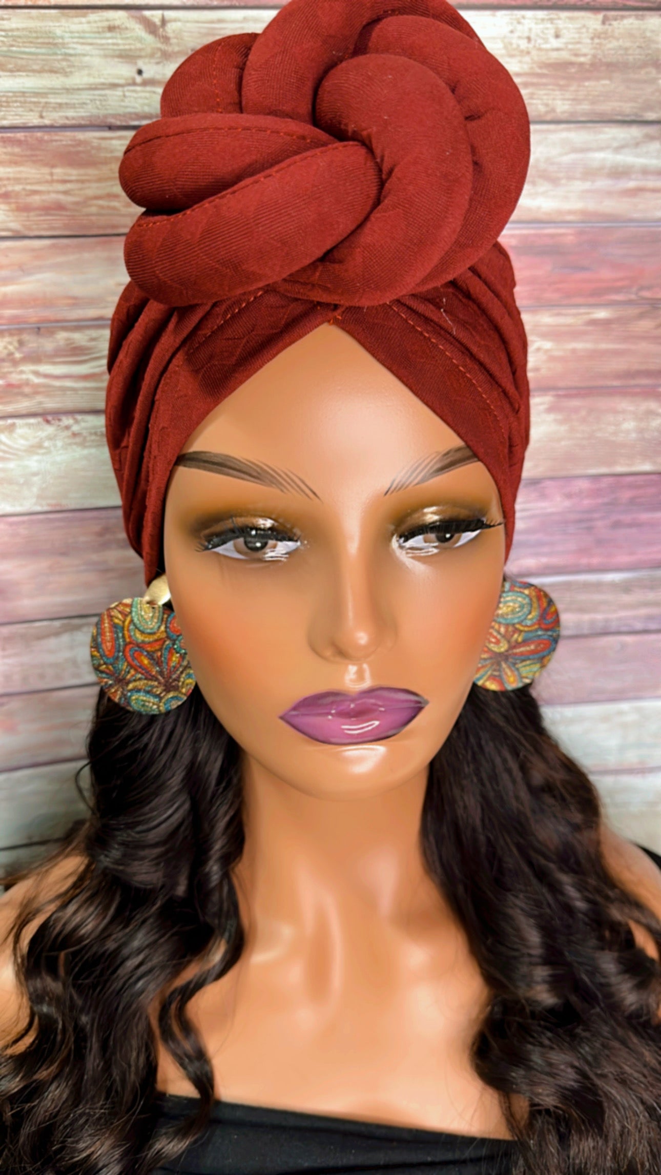 Prewrapped Turban Burgundy - Myparadisejewelsboutique